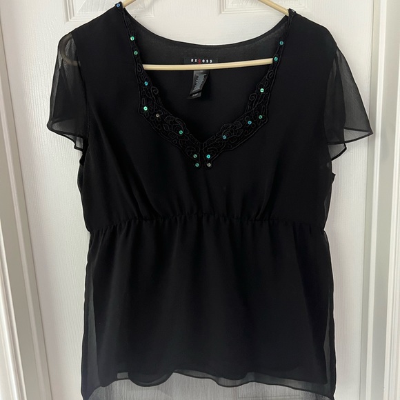 Axcess Sequin Sheer Top - Picture 1 of 4
